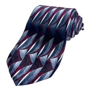 MEN'S NECKTIE - BIELLA { TOTAL LENGHT: 59 " } MAROON & SILVER